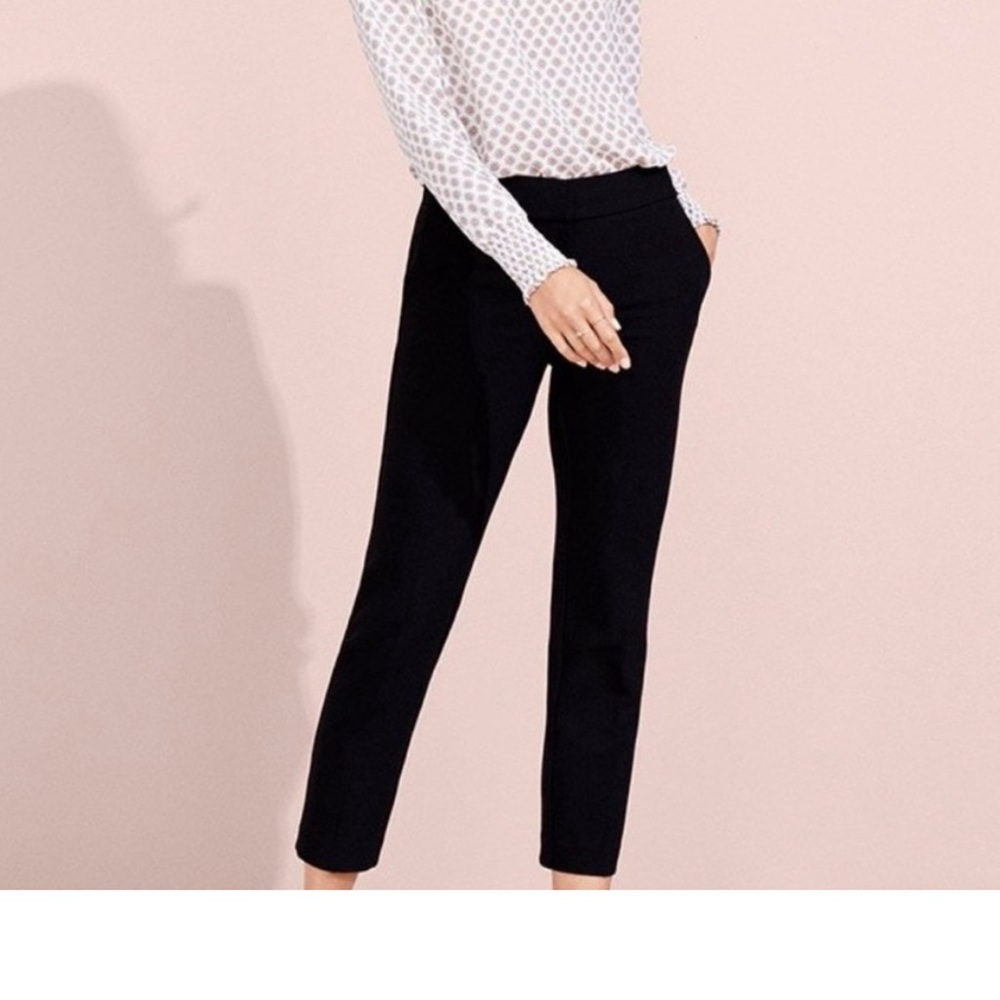 LOFT Black and White Plaid Pants